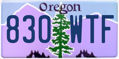OR license plate 830WTF