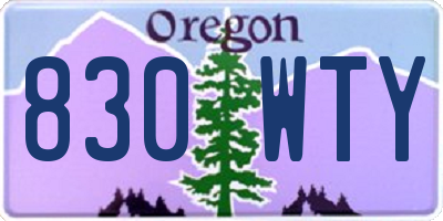 OR license plate 830WTY