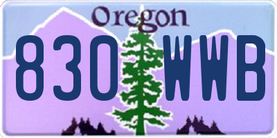 OR license plate 830WWB
