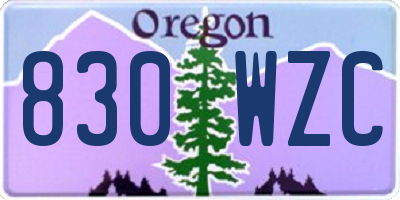 OR license plate 830WZC