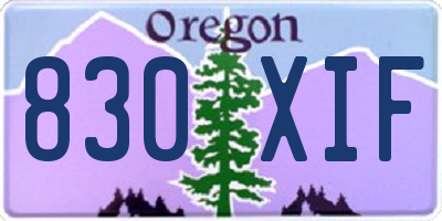OR license plate 830XIF