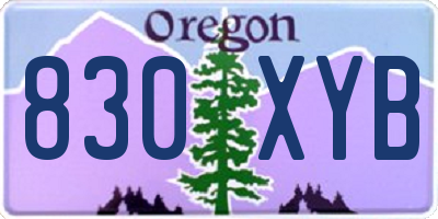 OR license plate 830XYB