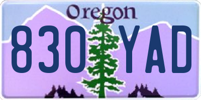 OR license plate 830YAD