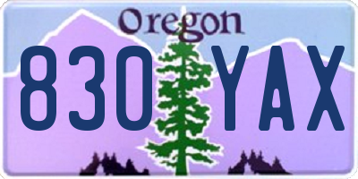 OR license plate 830YAX