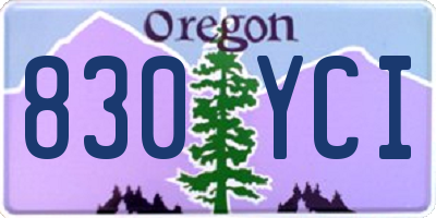OR license plate 830YCI