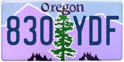 OR license plate 830YDF