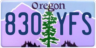 OR license plate 830YFS
