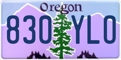 OR license plate 830YLO