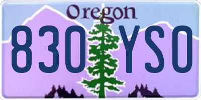 OR license plate 830YSO