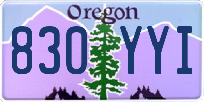 OR license plate 830YYI