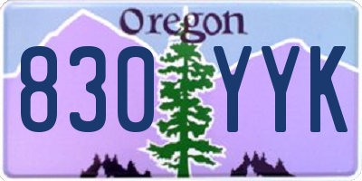 OR license plate 830YYK