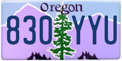 OR license plate 830YYU