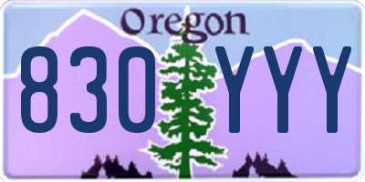 OR license plate 830YYY