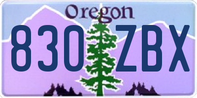 OR license plate 830ZBX
