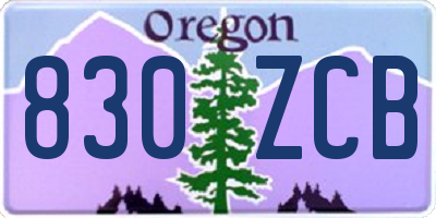 OR license plate 830ZCB