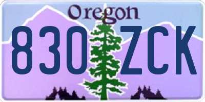 OR license plate 830ZCK