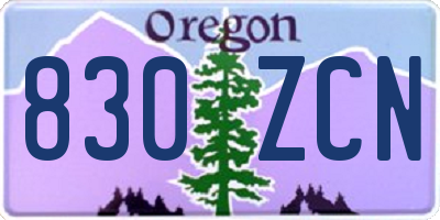 OR license plate 830ZCN