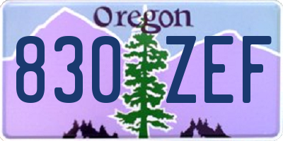 OR license plate 830ZEF