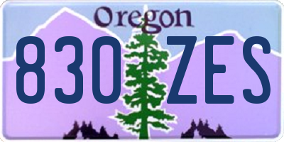 OR license plate 830ZES