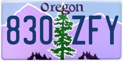 OR license plate 830ZFY