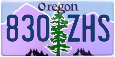 OR license plate 830ZHS