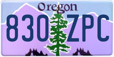 OR license plate 830ZPC