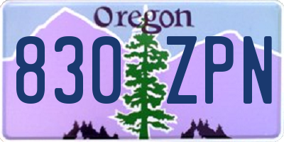OR license plate 830ZPN