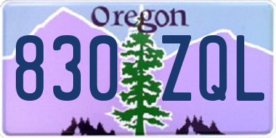 OR license plate 830ZQL
