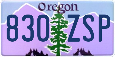 OR license plate 830ZSP