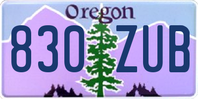 OR license plate 830ZUB