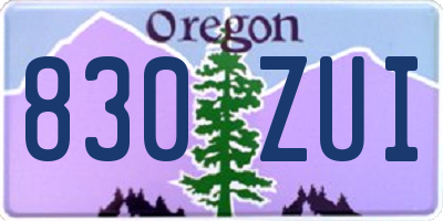 OR license plate 830ZUI
