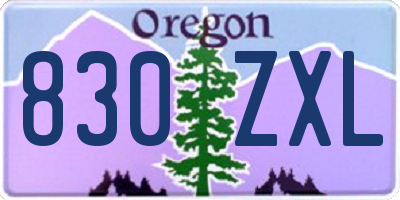 OR license plate 830ZXL