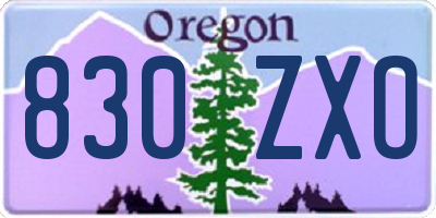 OR license plate 830ZXO