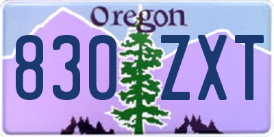 OR license plate 830ZXT