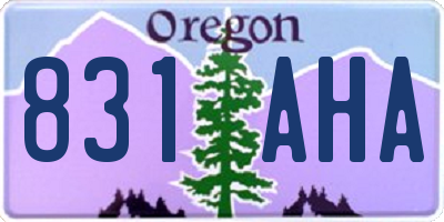 OR license plate 831AHA
