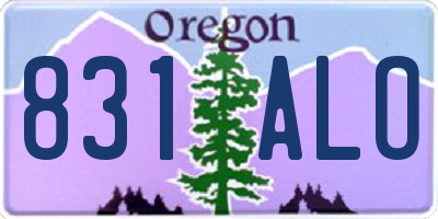 OR license plate 831ALO