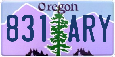 OR license plate 831ARY