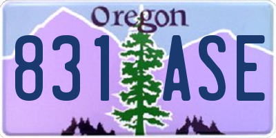 OR license plate 831ASE
