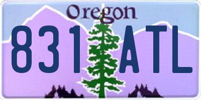 OR license plate 831ATL
