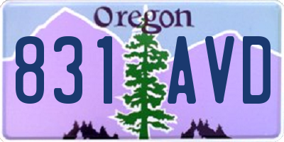 OR license plate 831AVD
