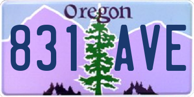 OR license plate 831AVE