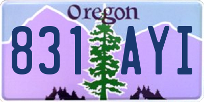 OR license plate 831AYI
