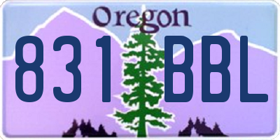 OR license plate 831BBL