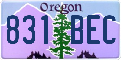 OR license plate 831BEC