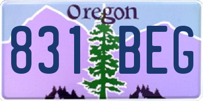 OR license plate 831BEG