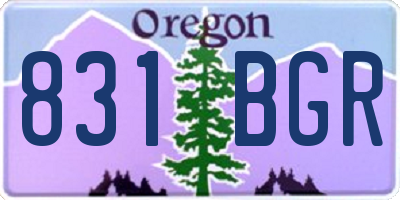 OR license plate 831BGR