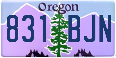 OR license plate 831BJN
