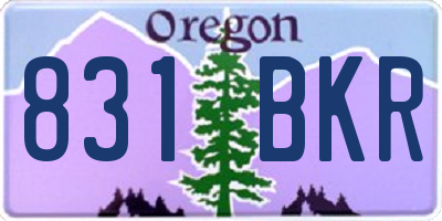 OR license plate 831BKR