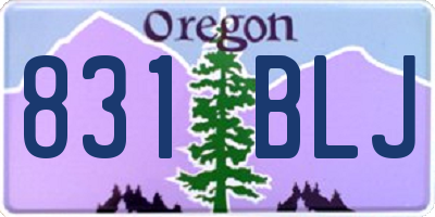 OR license plate 831BLJ