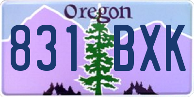 OR license plate 831BXK